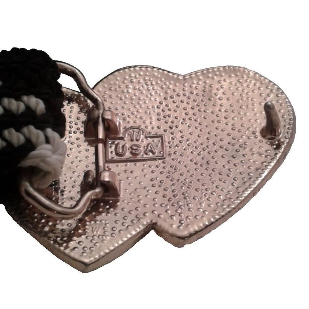 Black Hills Gold Silver Belt Buckle tip woven belt Ornate Floral Heart - Picture 6 of 9